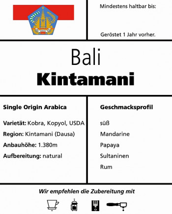 Bali "Kintamani" ganze Bohne / 500g