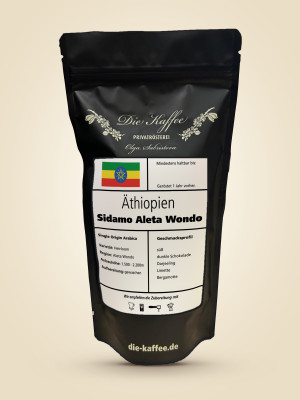 Äthiopien Sidamo "Aleta Wondo" ganze Bohne / 500g