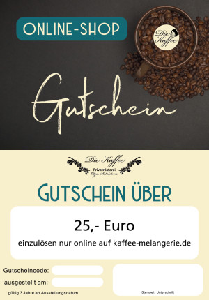 Online-Gutschein 25,- Euro