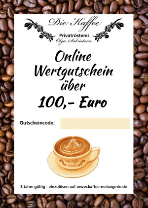 Online Geschenkgutschein 100,- Euro