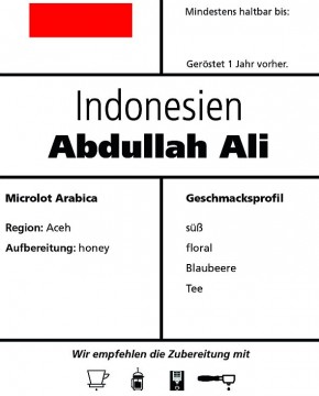 Indonesien "Abdullah Ali" ganze Bohne / 1000g