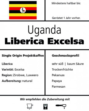 Uganda Liberica Excelsa ganze Bohne / 1000g